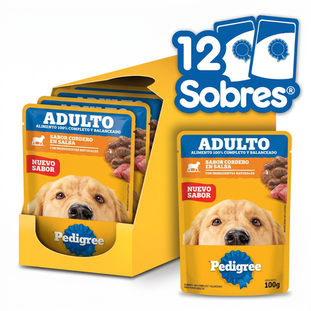 Pedigree Alimento Húmedo Sobrecito Perro Adulto Cordero 12un