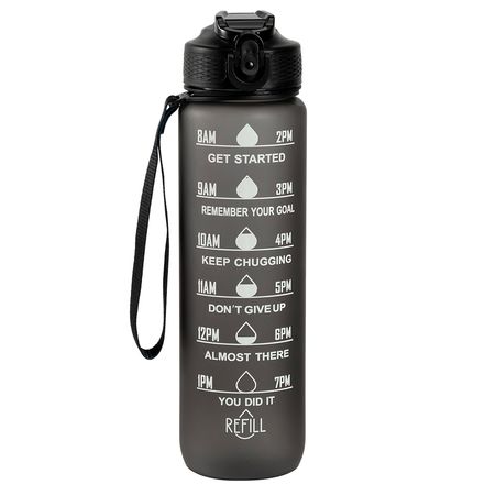 Botella Deportiva Motivacional Blanca Gadnic 1L con Pico Sorbete