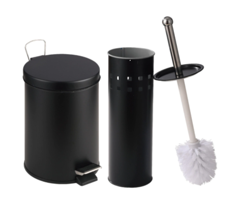 Set cesto 3 lts con escobilla baño