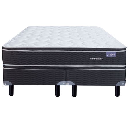 Colchon y Sommier Inducol Nimbus Visco Super Queen 160x200x26 Espuma de Alta Densidad Doble Pillow Viscoelastico