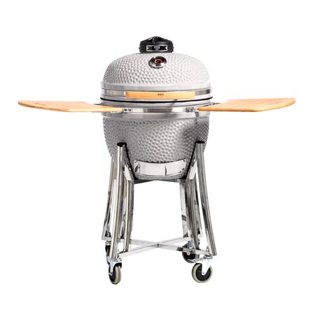 Parrilla Kamado Bbq Grill Kadu K20 Ahumador Ceramico Blanco