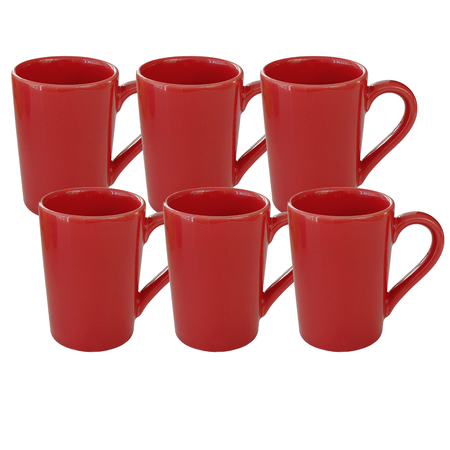 Set X 6 Jarros Mug 230 Cc Rojo - Oxford