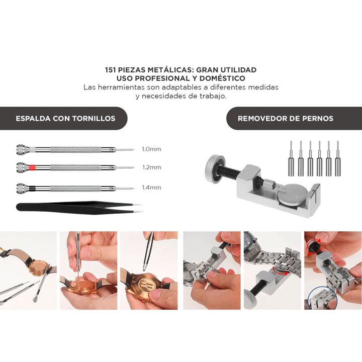 Kit de Reparación de Relojes Gadnic 151 Piezas Profesional - Vista 4