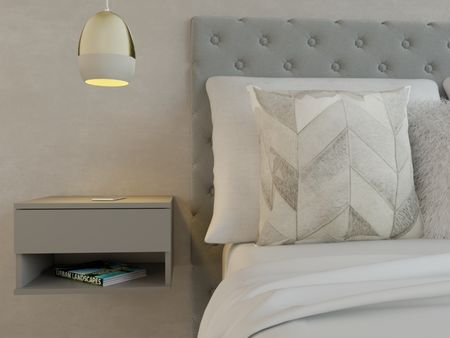 Mesa De Luz Flotante Gris C. Tables