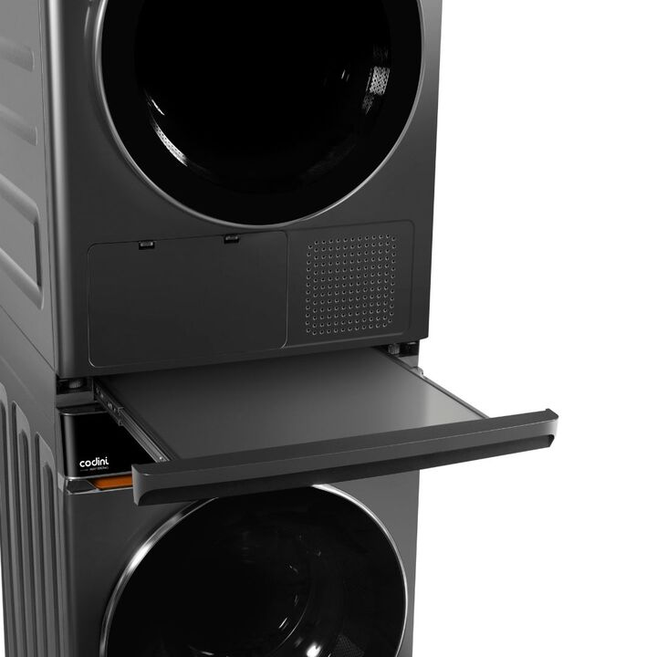Torre de Lavado Codini Lavasecarropas 9kg/10kg Inverter A 1400 RPM Dark grey - KB9014100G - Vista 3