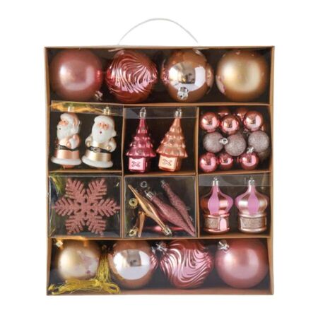 Set Adornos Navidad Romantic x 80 Piezas