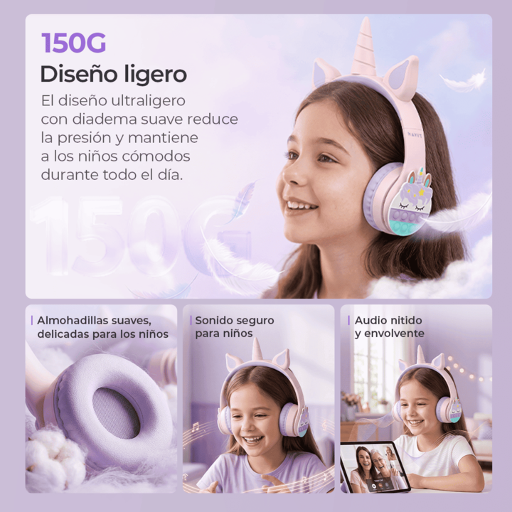 Auricular Infantil Havit Luz Rgb Y Microfono - Vista 4