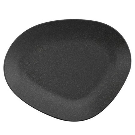 Set 12 Plato Playo 22 Cm Porcelana Kutahya Irregular Negro