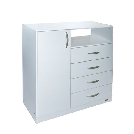Chiffonier 1 Puerta 4 Cajones Platinum Blanco Veta