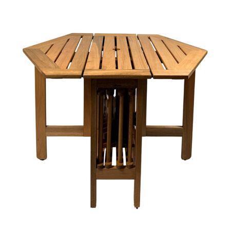 Mesa hexagonal + 4 sillas plegables Madera – Tromen