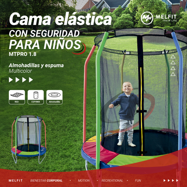 Cama Elastica Melfit 1,8 Mts Trampolin Red Chicos - Vista 3