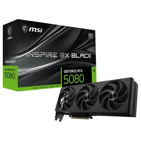 Placa de Video MSI GeForce RTX 5080 16G INSPIRE 3X OC BLACK