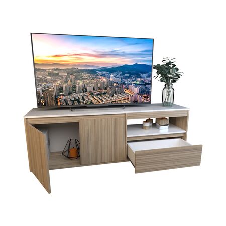 Rack Tv 1.54 Mts Linea Terrae Tables Cod: 4027 Cocobolo y Blanco