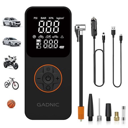 Inflador Inalámbrico Gadnic Portátil Compresor de Aire 2600 mAh