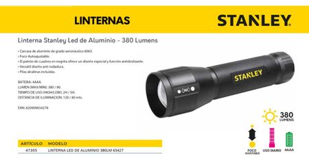 LINTERNA   STANLEY   LED DE ALUMINIO 380LM