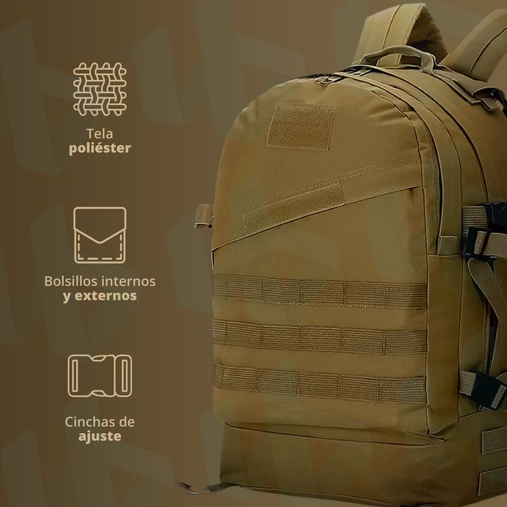 Mochila Táctica Militar Asalto 30l Calidad Cordura Reforzada Color Camel - Vista 6