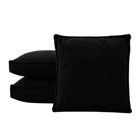 Pack x3 Almohadones Chenille Algarrobo 60x60x10 Premium decorativo Negro