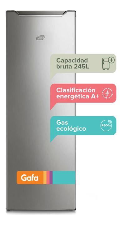 Freezer Vertical Gafa GFUP22P5HRG 245lts Gris Plata - Vista 2