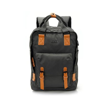 Mochila Gris Porta-Notebook 15,6" Con Puerto Usb Zom