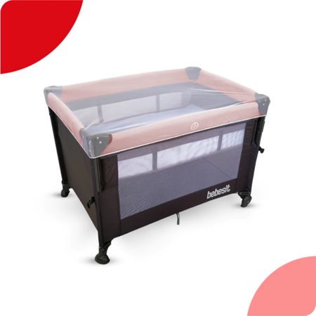 Cuna Bolso Transportable Colecho Bebesit Con Mosquitero Rosa Con Gris 2021