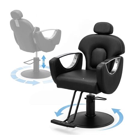 Sillon Barbero Hidraulico Gadnic Base Hierro Galvanizado Cuero PU Esponja Alta Densidad Uso Profesional Barberia Peluqueria