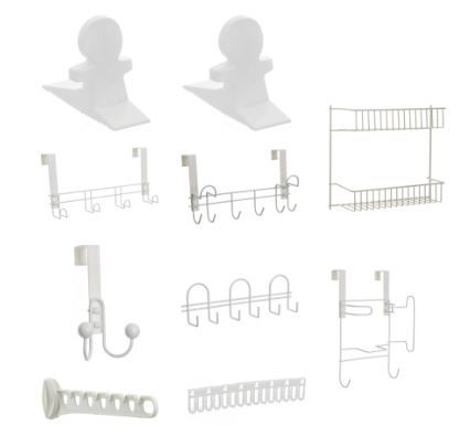 Set organizador Lavadero 10 piezas Metaltru Soporte Percha Portaplancha