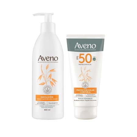 Aveno Set Emulsion Humectante 400ml + Solar Corporal Fps50
