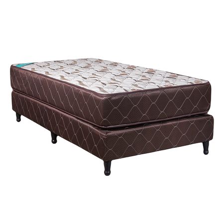 Sommier y Colchon Maxiking Esmeralda 1 Plaza y Media 100x190x26cm de Resortes Bonnell