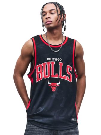 Camiseta Fanatics NBA Chicago Bulls Hombre Básquet Negro