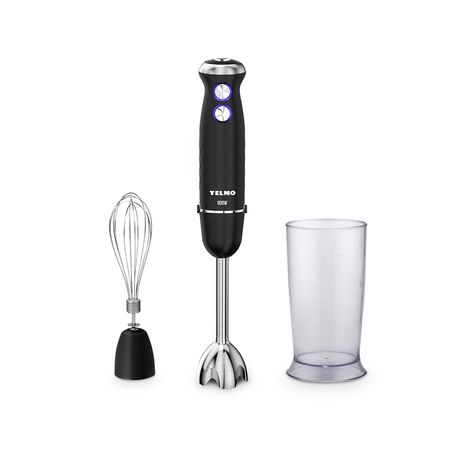 Licuadora De Mano Yelmo Lm-1530 800w Acero Inoxidable Vaso Y Batidor Función Turbo Negro