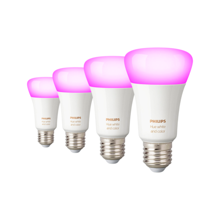 Pack x4 Lampara Philips Hue E27 Color Smart 5ta Gen Luz RGB