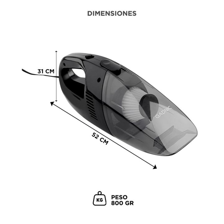 Aspiradora 12 volt Para Auto Portatil vc 111 - Vista 6