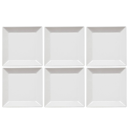 Cuadrado Blanco - Set X6 Platos Playos 26.5 Cm - Oxford