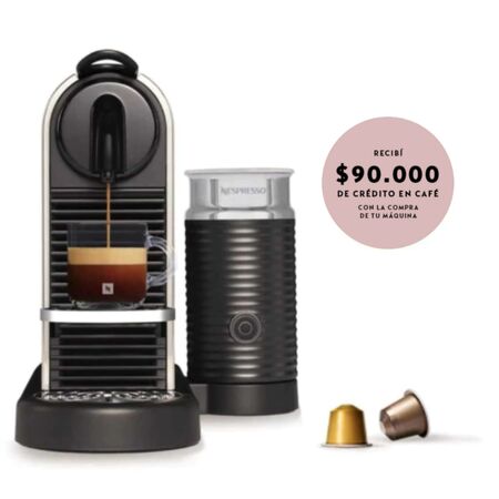 Cafetera Nespresso Citiz Platinium con Aeroccino D145-AR-ME-NE