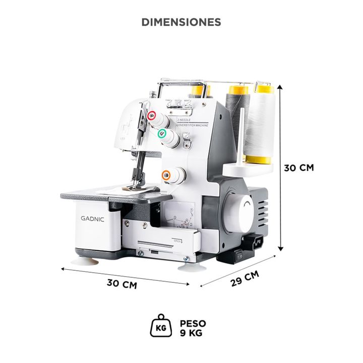 Máquina de Coser Gadnic Interlock de 3 Hilos 135w - Vista 6