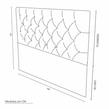 Respaldo de cama queen (160x120 cm) modelo capitone rosa