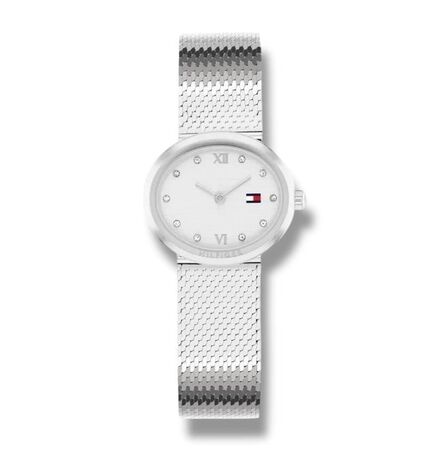 RELOJ ANALOGICO TOMMY HILFIGER - TODO PLATEADO, MALLA TEJIDA , PIEDRAS (RTH0808) (TH1782846)