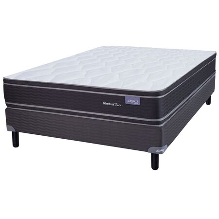 Colchon y Sommier Inducol Nimbus Visco 2 Plazas 130x190x26 Espuma de Alta Densidad Doble Pillow Viscoelastico
