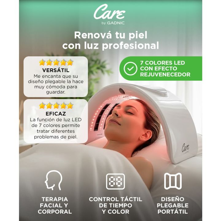 Cabina Corporal Terapia Facial Gadnic Táctil 7 Colores Plegable - Vista 2