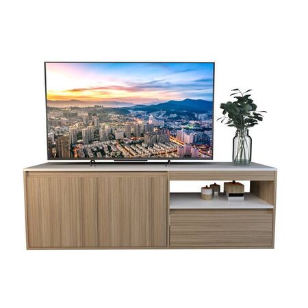 Mueble Rack Tables 1 Cajon 2 Puertas Cocobolo Blanco 4027-CCB