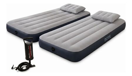 Colchón Inflable 1 Plaza X2 Intex Classic Almohadas Inflador