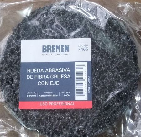 Disco Abrasivo de Fibra Bremen 100mm con Eje