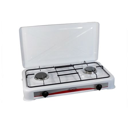 Anafe Foco 2 Hornallas Con Mecheros Aluminio + Tapa 25787/5