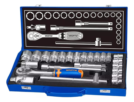 Juego De Tubos Wadfow Con Crique 1/2 24 Piezas Wst2l24 Azul