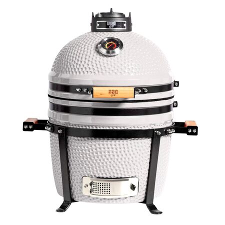 Parrilla Kamado Bbq Grill Kadu K15 Ahumador Ceramico Blanco