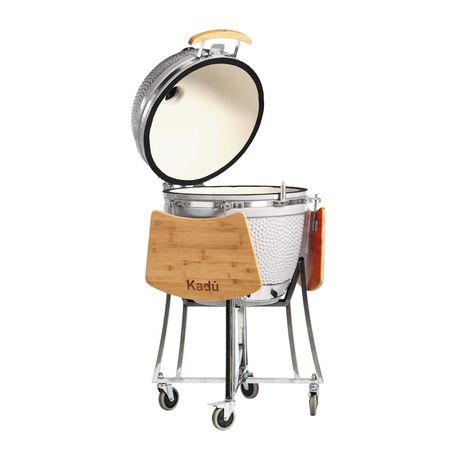 Kamado Kadu 21 Blanco con funda - BBQ Grill - Horno Ceramico - Parrilla