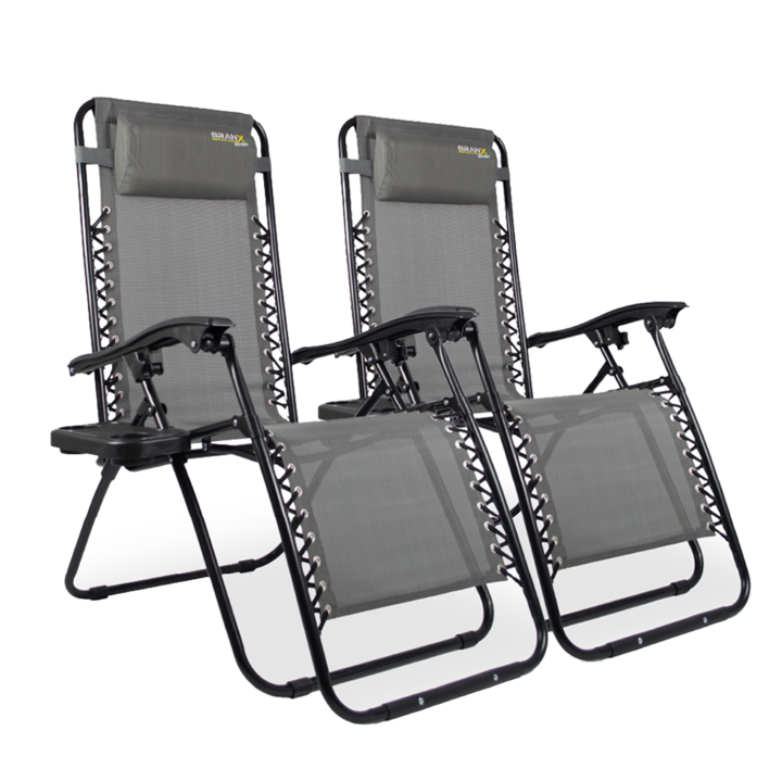 Reposera Plegable X2 Branx Gravedad Cero Con Mesa Auxiliar - Vista 2