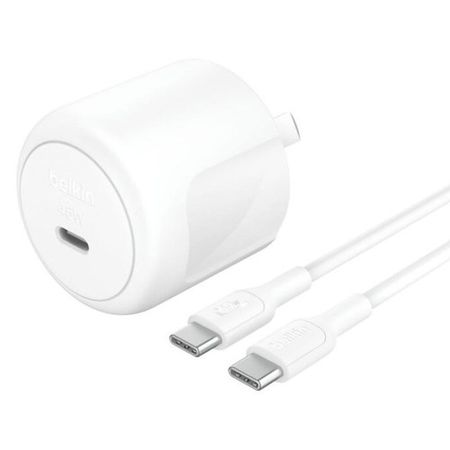Cargador Belkin 45w Cube 6 + Cable USB-C Blanco