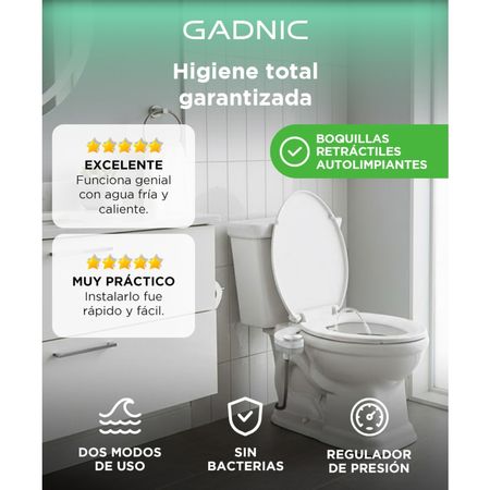 Bidet Para Inodoro Gadnic CleanSeat 200 Agua Fría 2 Boquillas