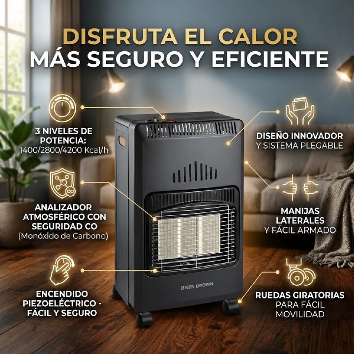 Estufa Garrafera Ken Brown GA-400 Plegable 4200 Kcal/h - Vista 4